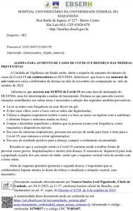 Aumento de casos de Covid-19 faz Hospital Universitário do Maranhão emitir comunicado de alerta