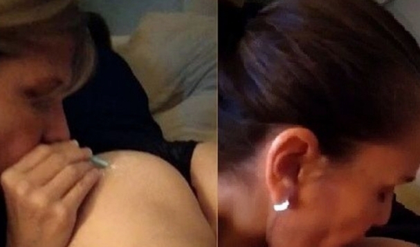 Sogra de prefeito viraliza nas redes sociais ao cheirar pó branco nas nádegas de uma mulher